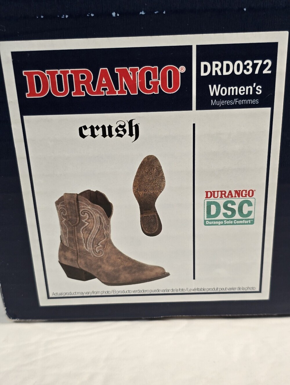 NWIB Durango Crush Women's Brown Leather Western Cowboy Boots Size 9 - Picture 11 of 11